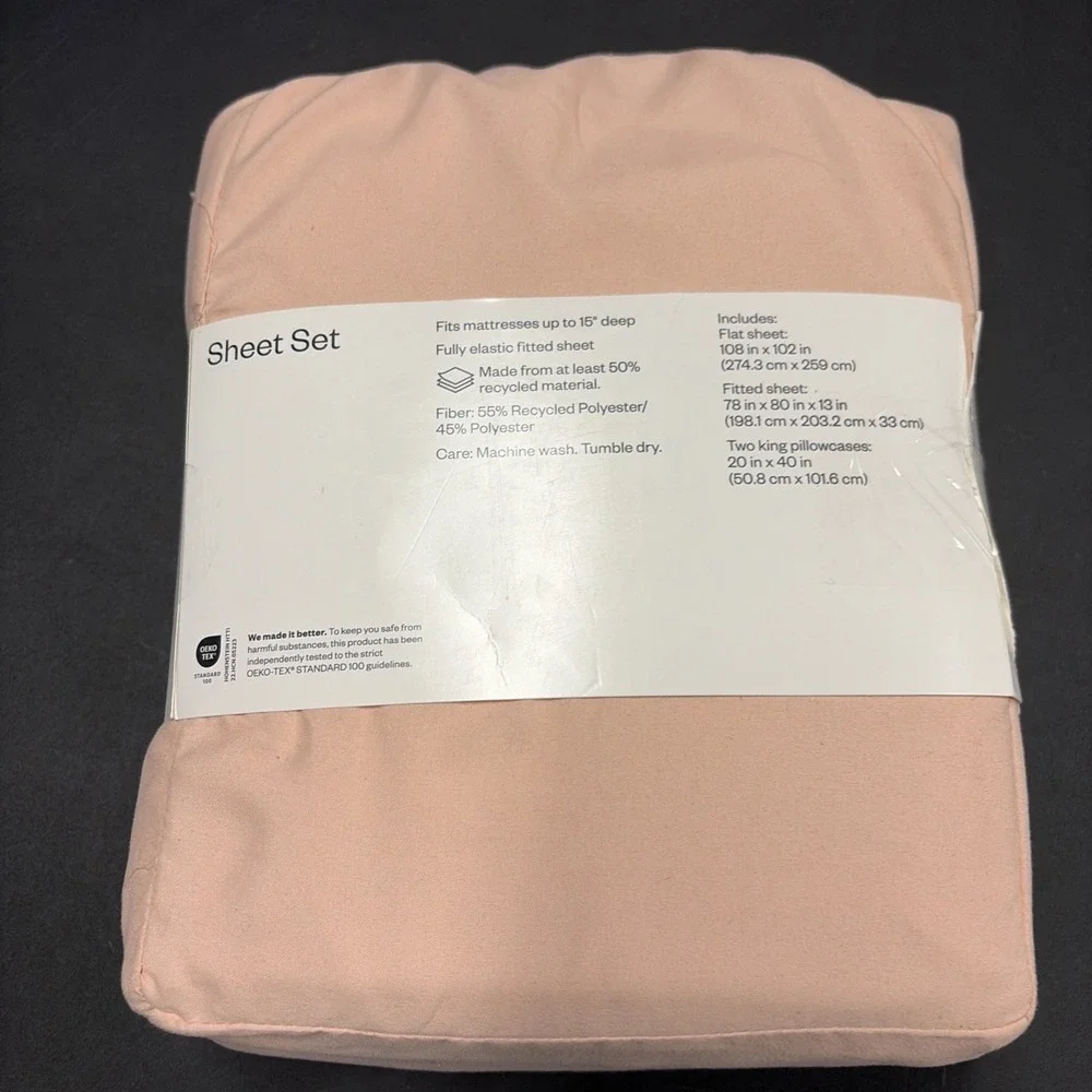 Pink Room Essentials Microfiber Sheet Set Size King New 20602